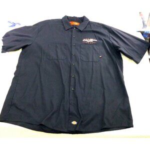 Dickies Chi-Town Large Cars Graphic Button-Up Work Shirt 3XLT Garage Mechanic